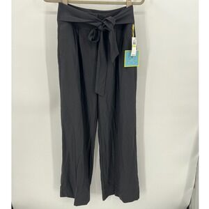 CeCe Rich Black Wide Leg Tie Waist Pleated Dress Pants Officewear Size 4 NWT